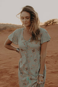 Calista Maxi Dress - soft turquoise