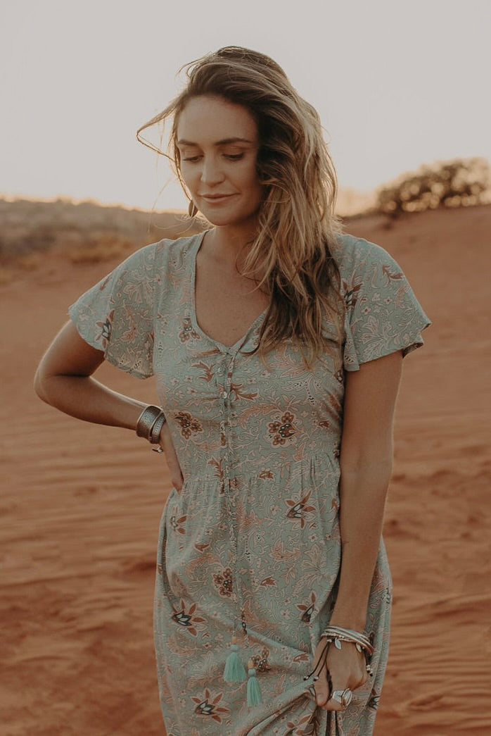 Calista Maxi Dress - soft turquoise
