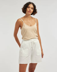 Lise Raw Hem Singlet - Hummus