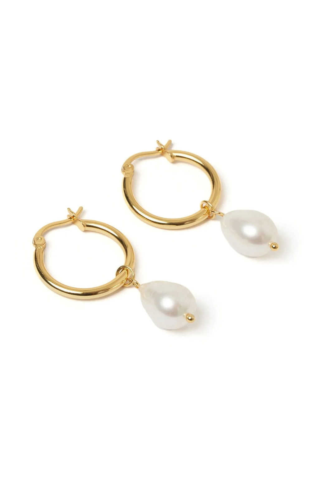Augusta Gold Hoop & Freshwater Pearl Earrings