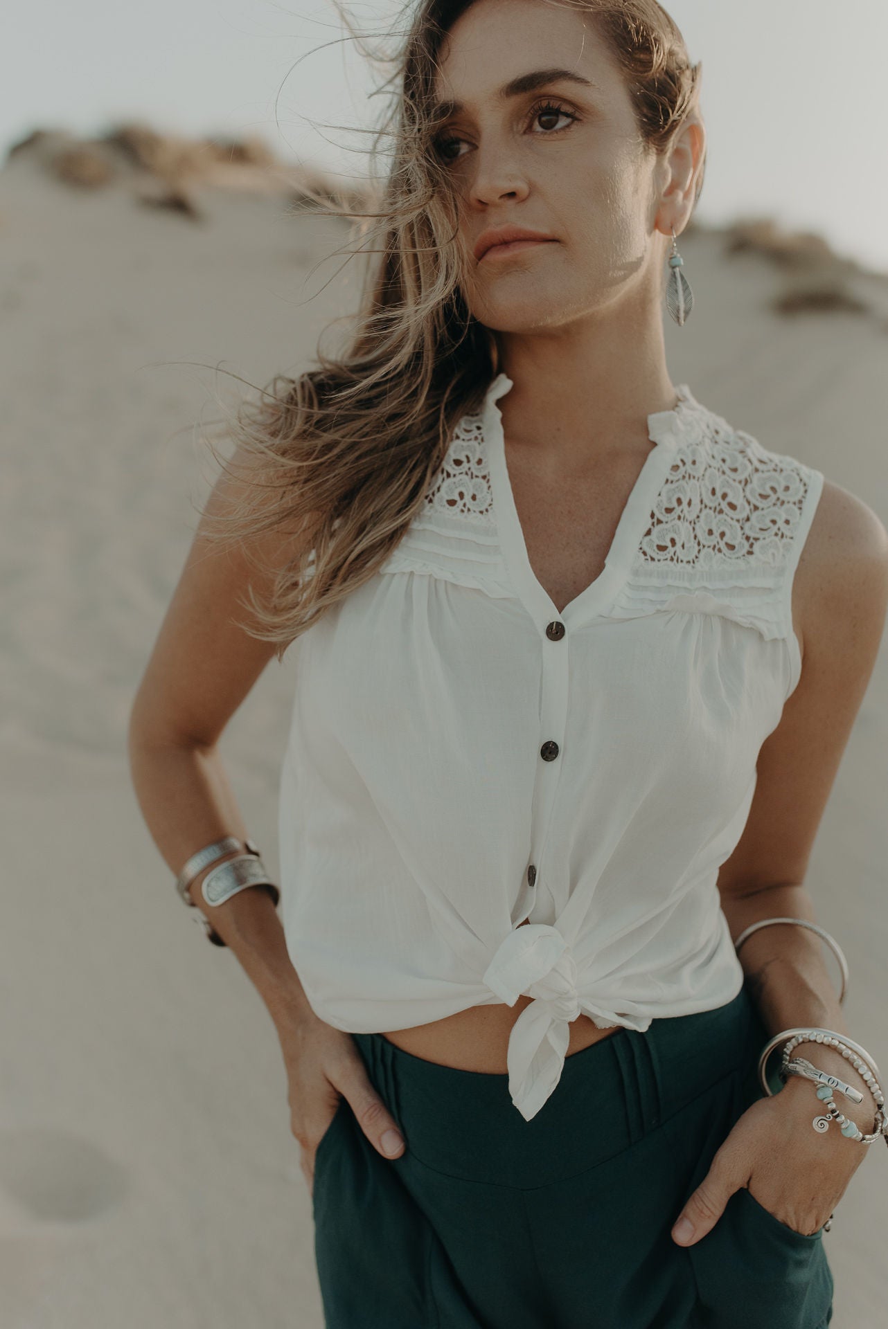 Shirt Sleeveless - ivory