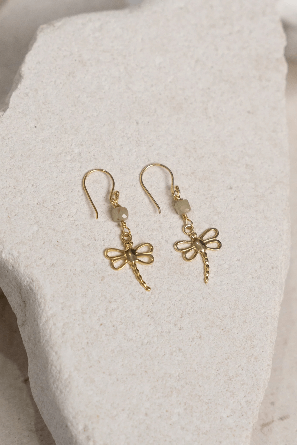 Aquamarine Gold Dragonfly Drops