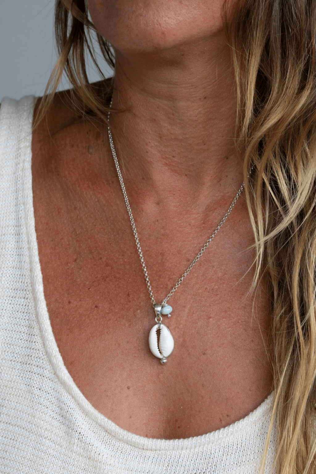 Larimar Seashell Necklace