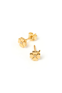 Four Leaf Clover Gold Studs