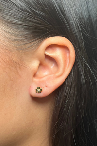 Four Leaf Clover Gold Studs