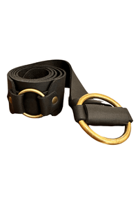 Leather Ring Belt Wide - black