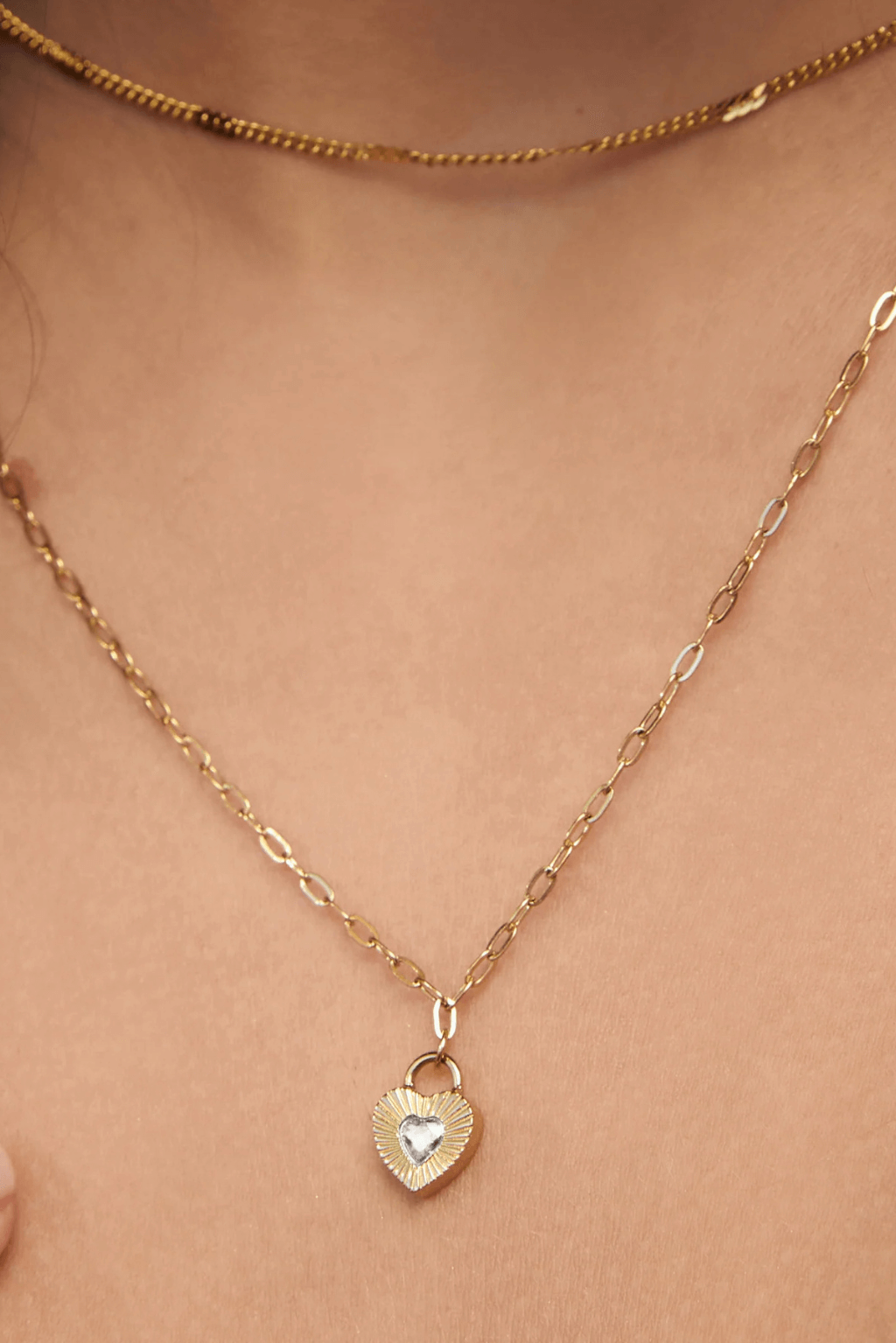 Ruby Heart Necklace - Stone