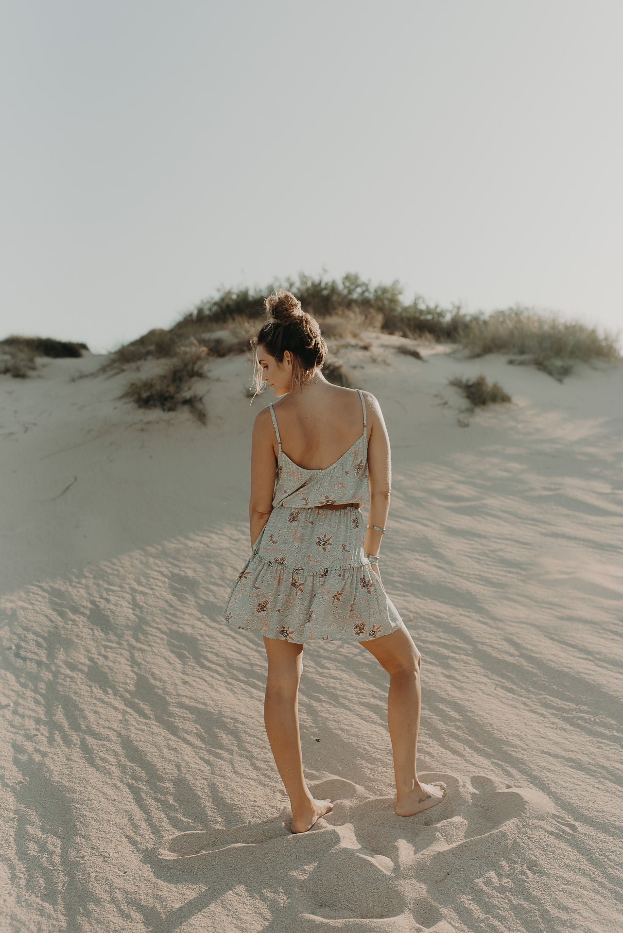 Harlow Mini Sundress - soft turquoise