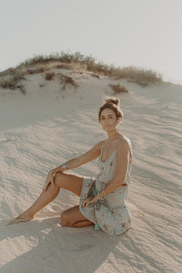 Harlow Mini Sundress - soft turquoise
