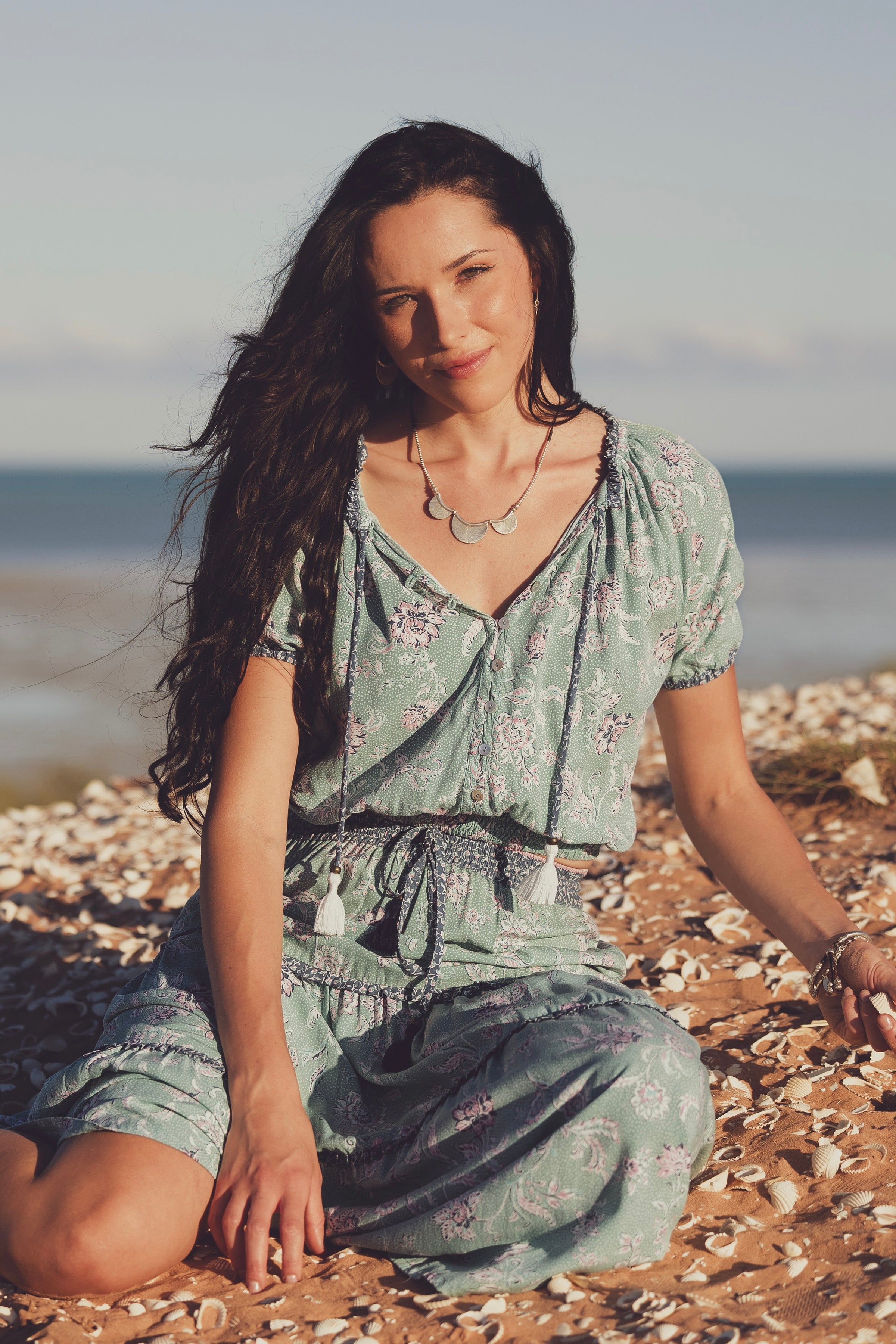 Iris Mini Blouse - Laguna