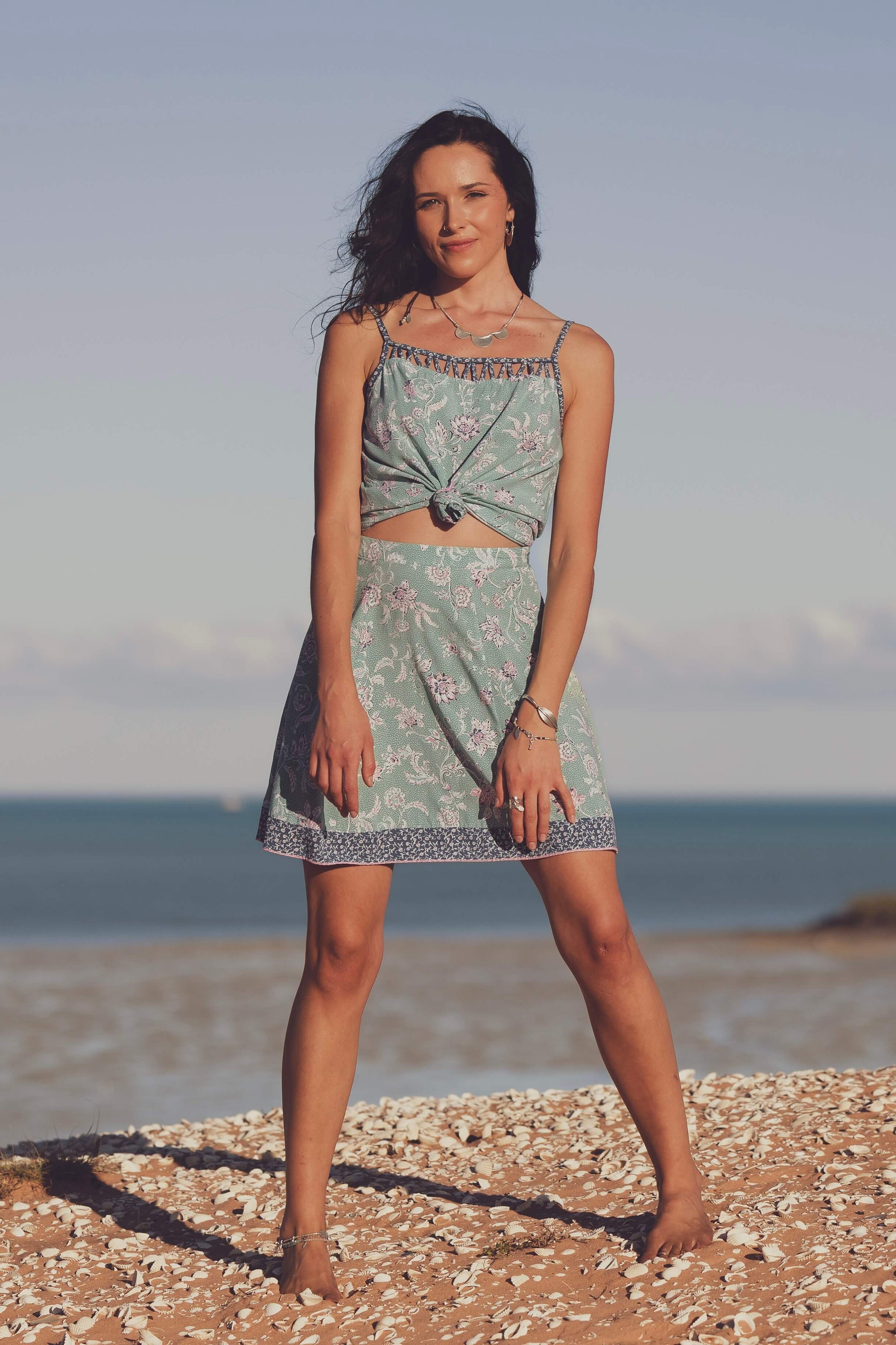 Iris Mini Skirt - Laguna