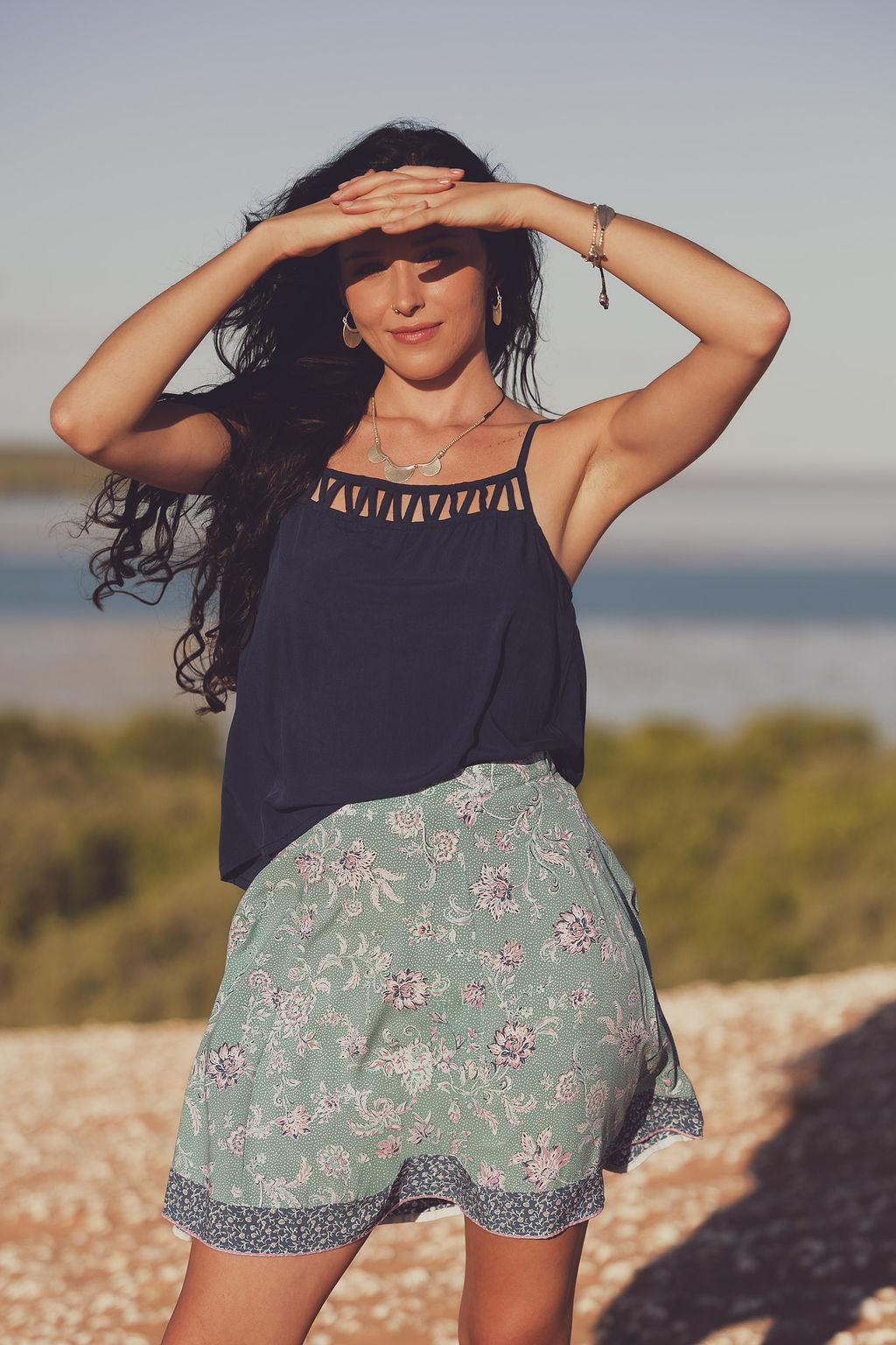 Iris Mini Skirt - Laguna