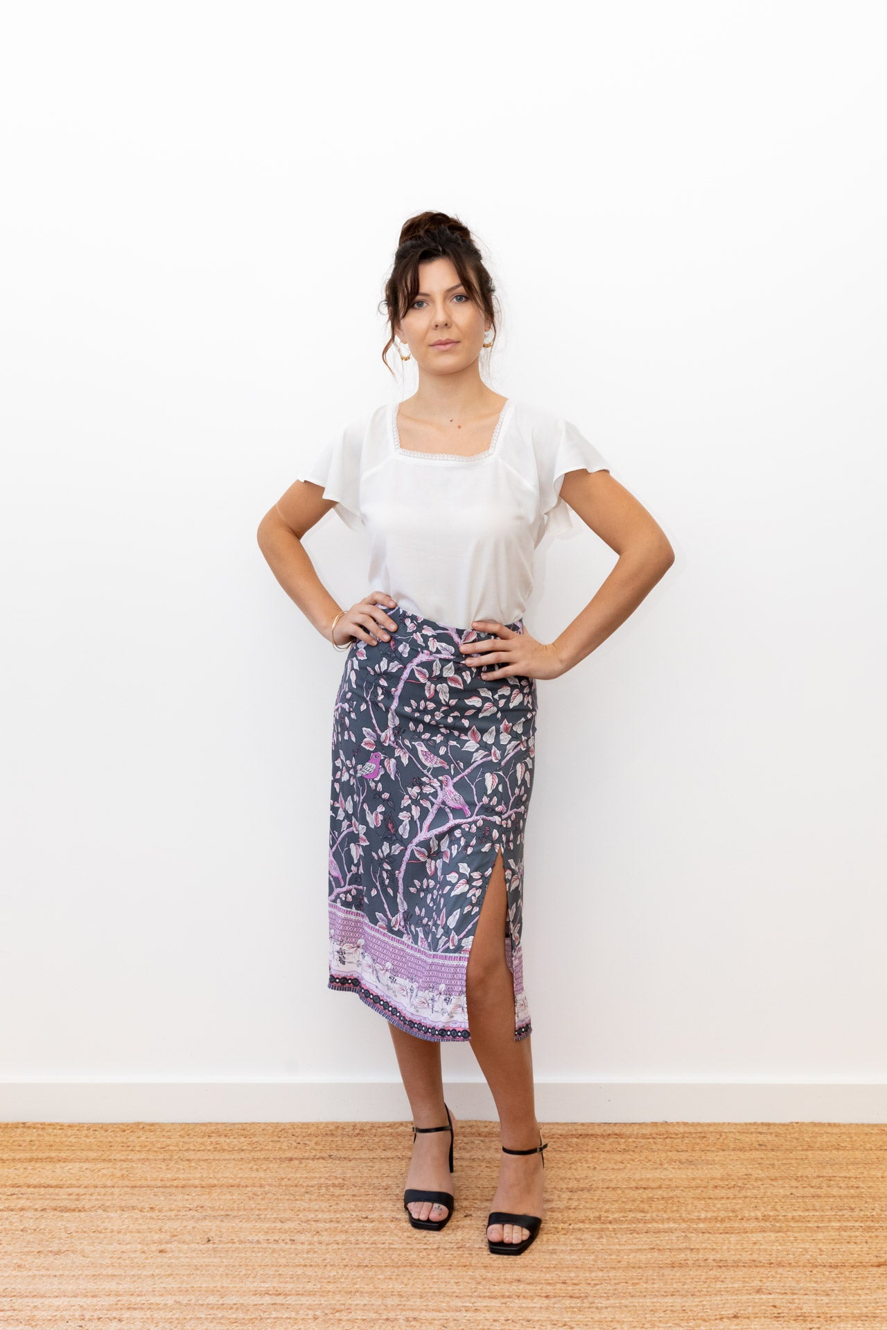 Scarlett Midi Split Skirt - lilac shade
