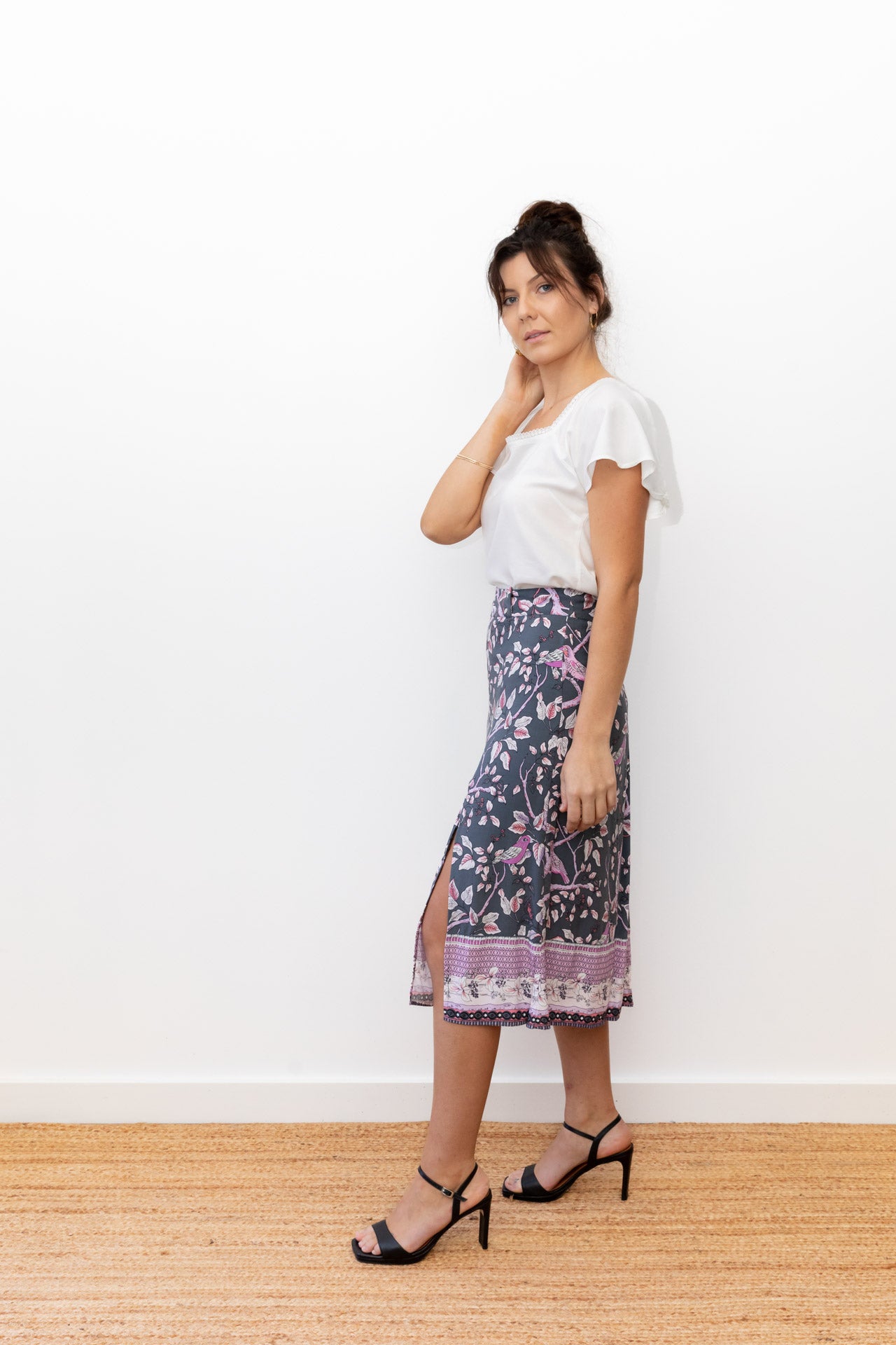 Scarlett Midi Split Skirt - lilac shade