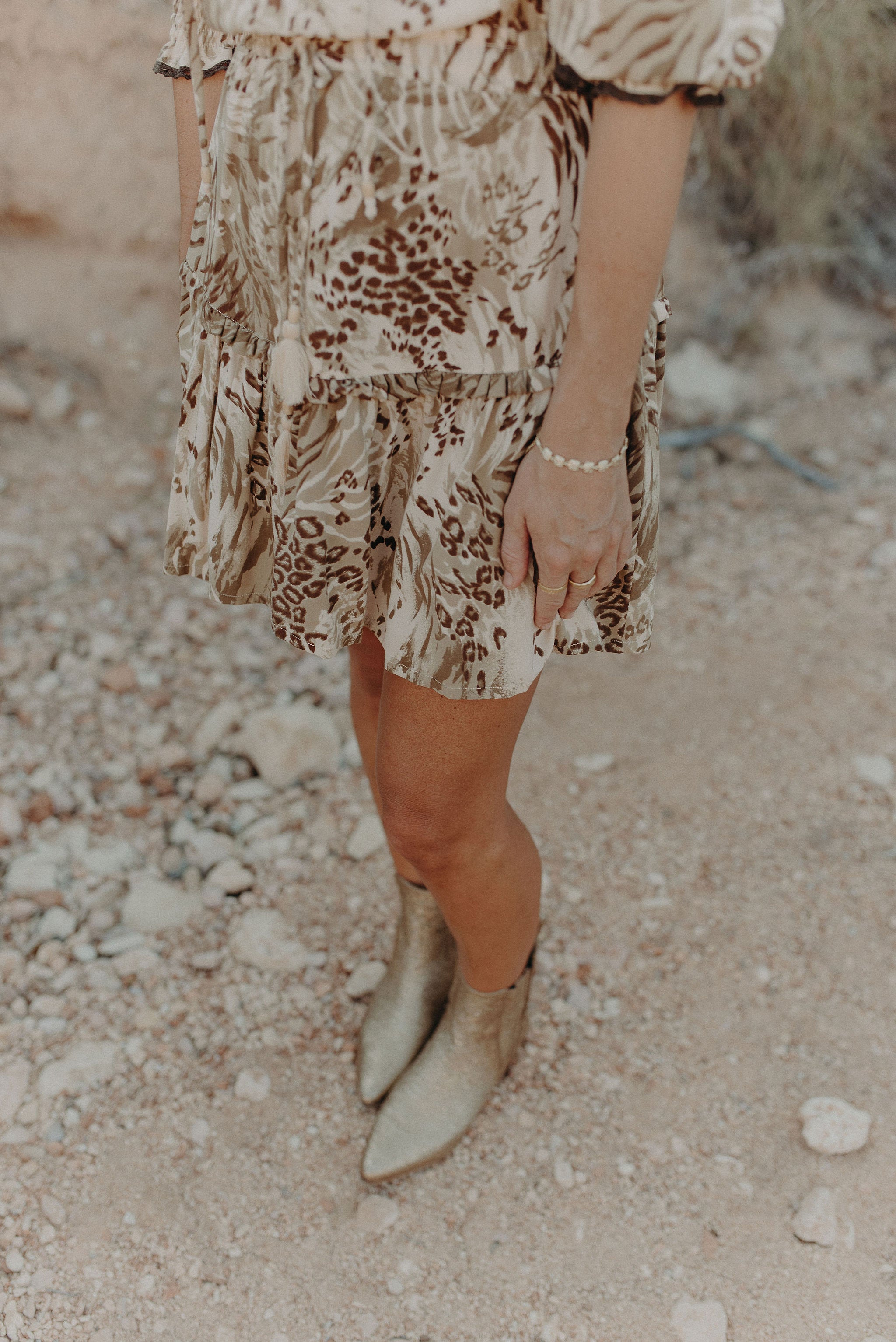 Sienna Mini Peasant Dress - jungle