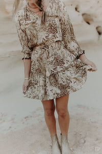 Sienna Mini Peasant Dress - jungle