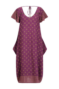 Midi Wingdress Sleeved - eggplant