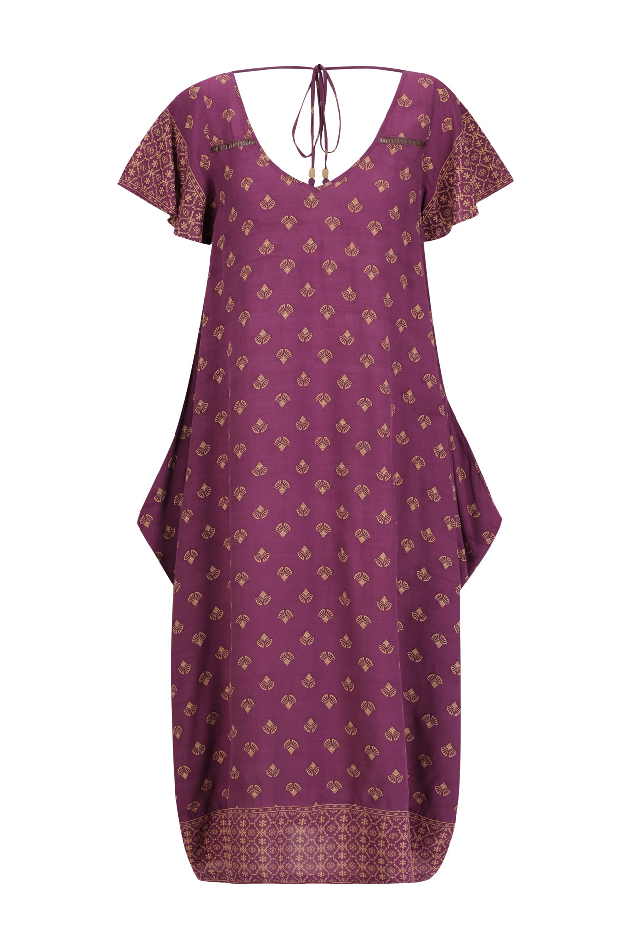 Midi Wingdress Sleeved - eggplant