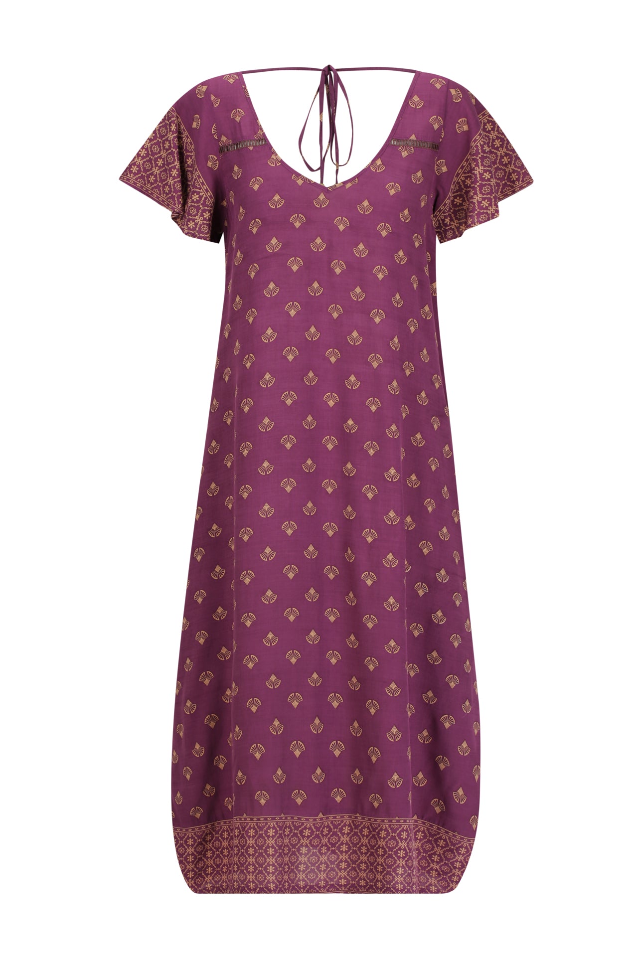 Midi Wingdress Sleeved - eggplant