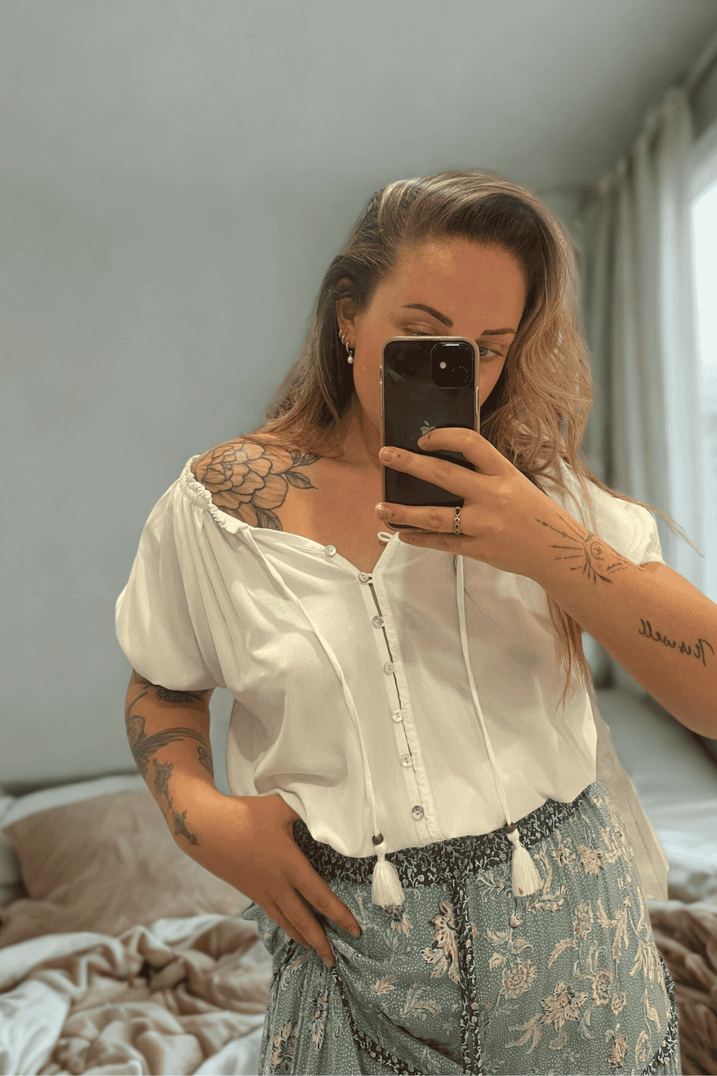 Iris Mini Blouse - Ivory