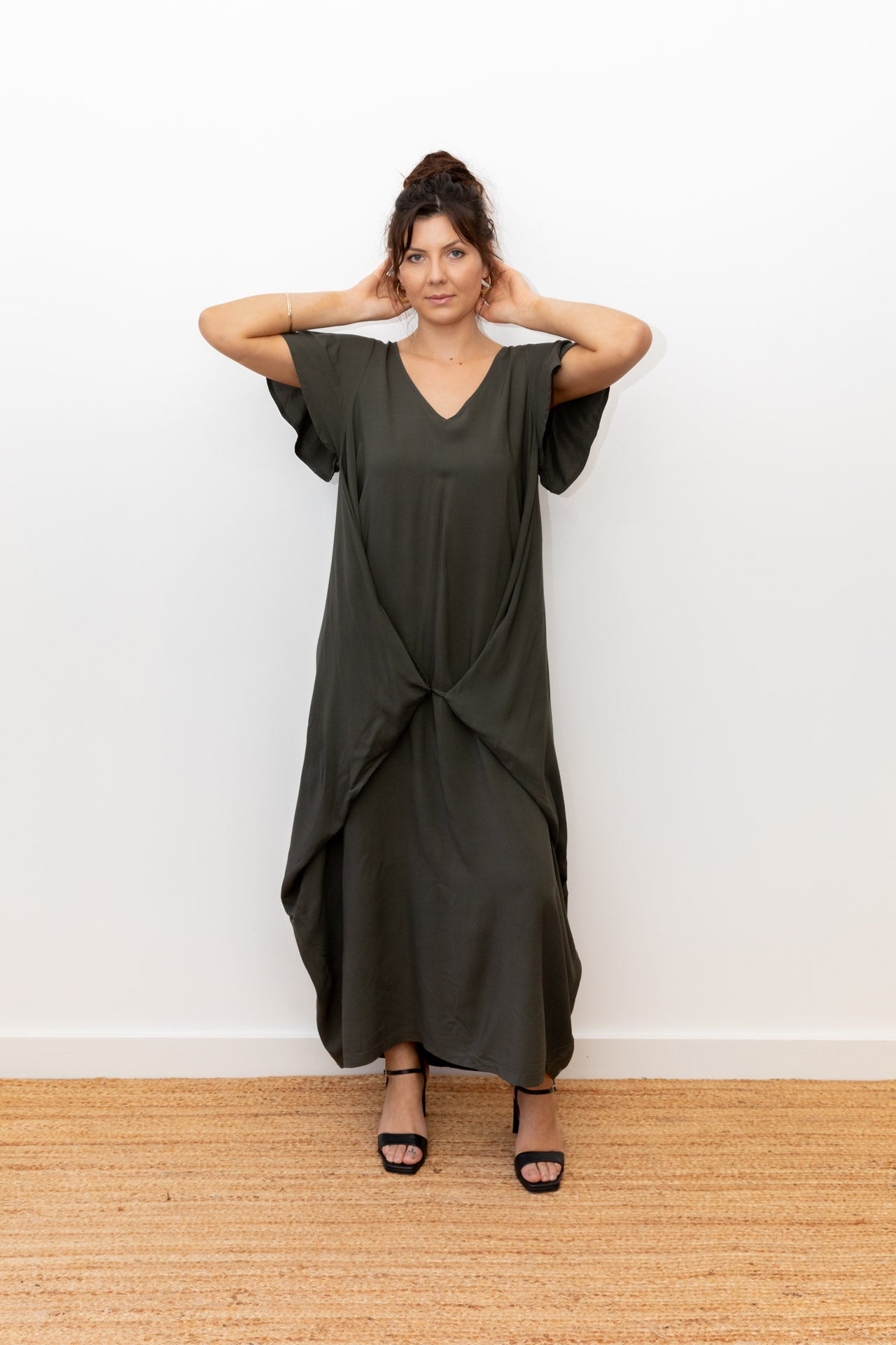 Maxi Wingdress Sleeved - ivy