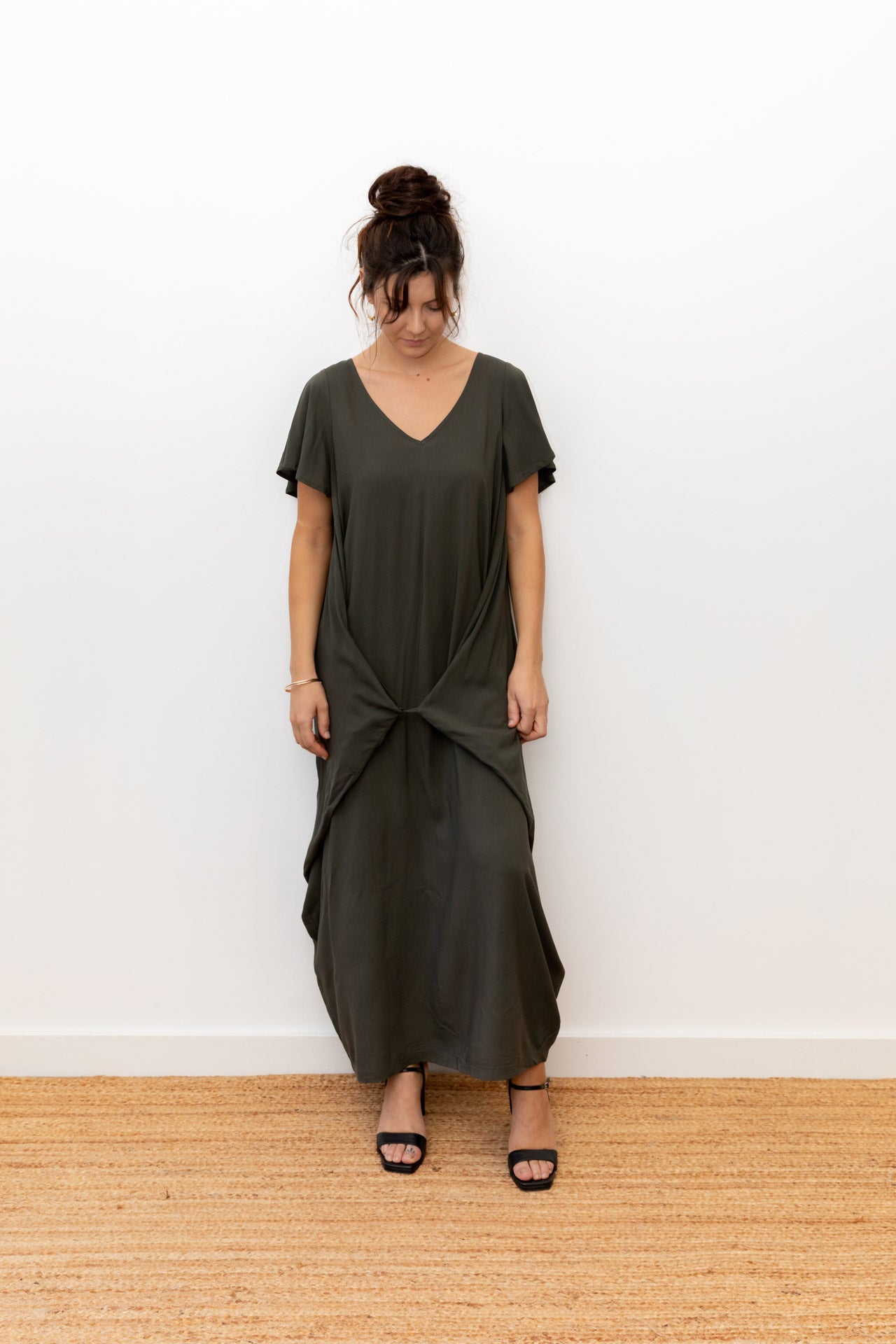 Maxi Wingdress Sleeved - ivy