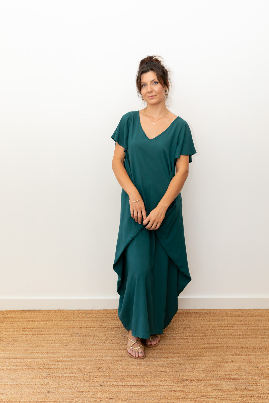 Maxi Wingdress Sleeved - teal