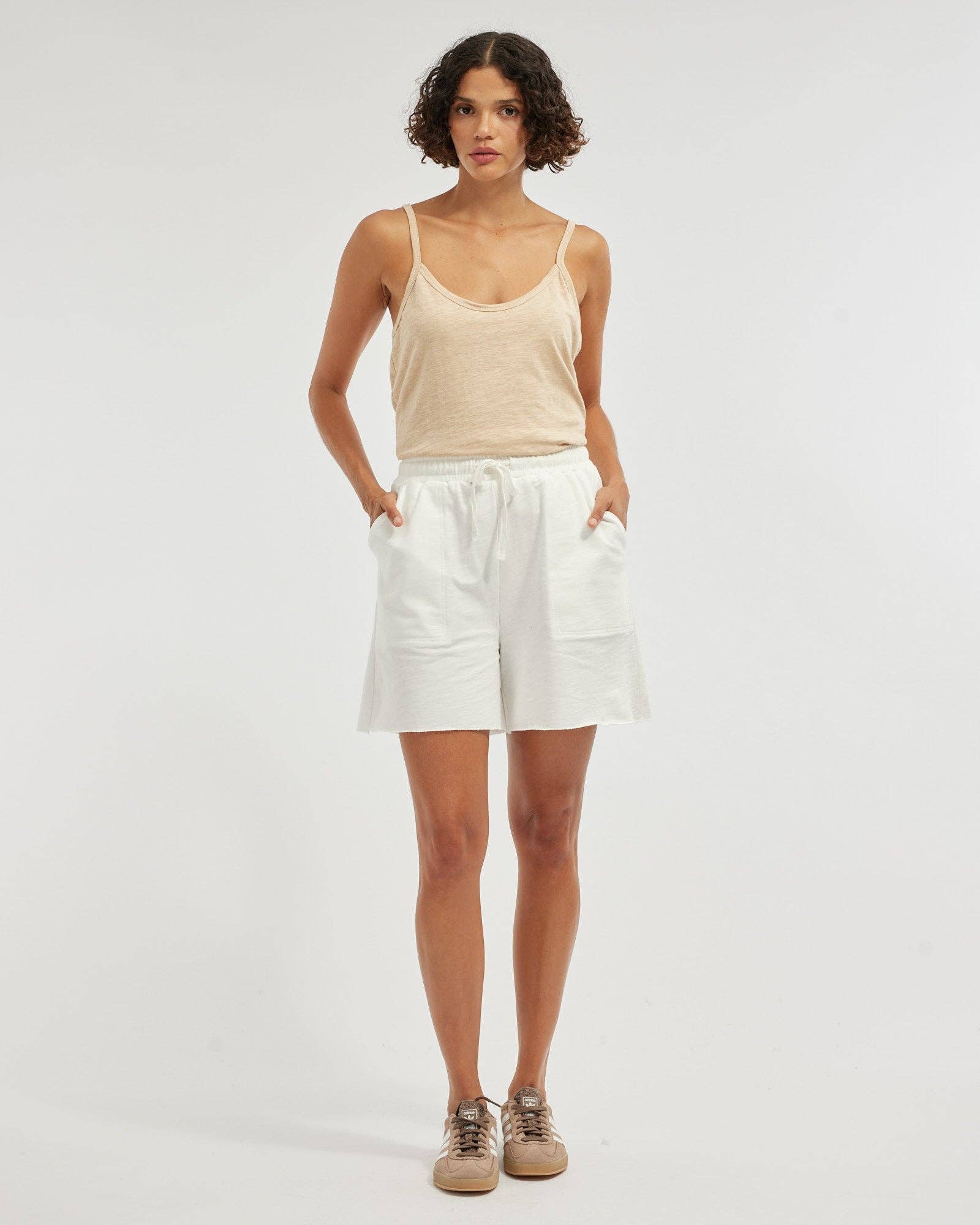 Lise Raw Hem Singlet - Hummus