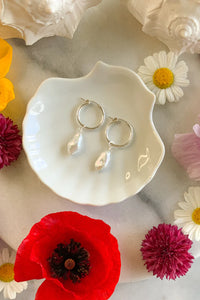 Keshi Hoops - sterling silver