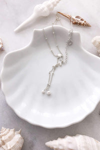 Two Pearl Satellite Necklace - sterling silver
