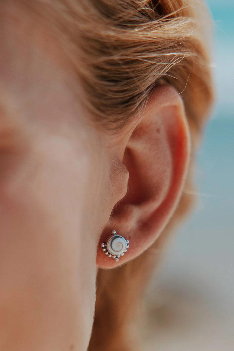 Ocean Swirl Crown Studs
