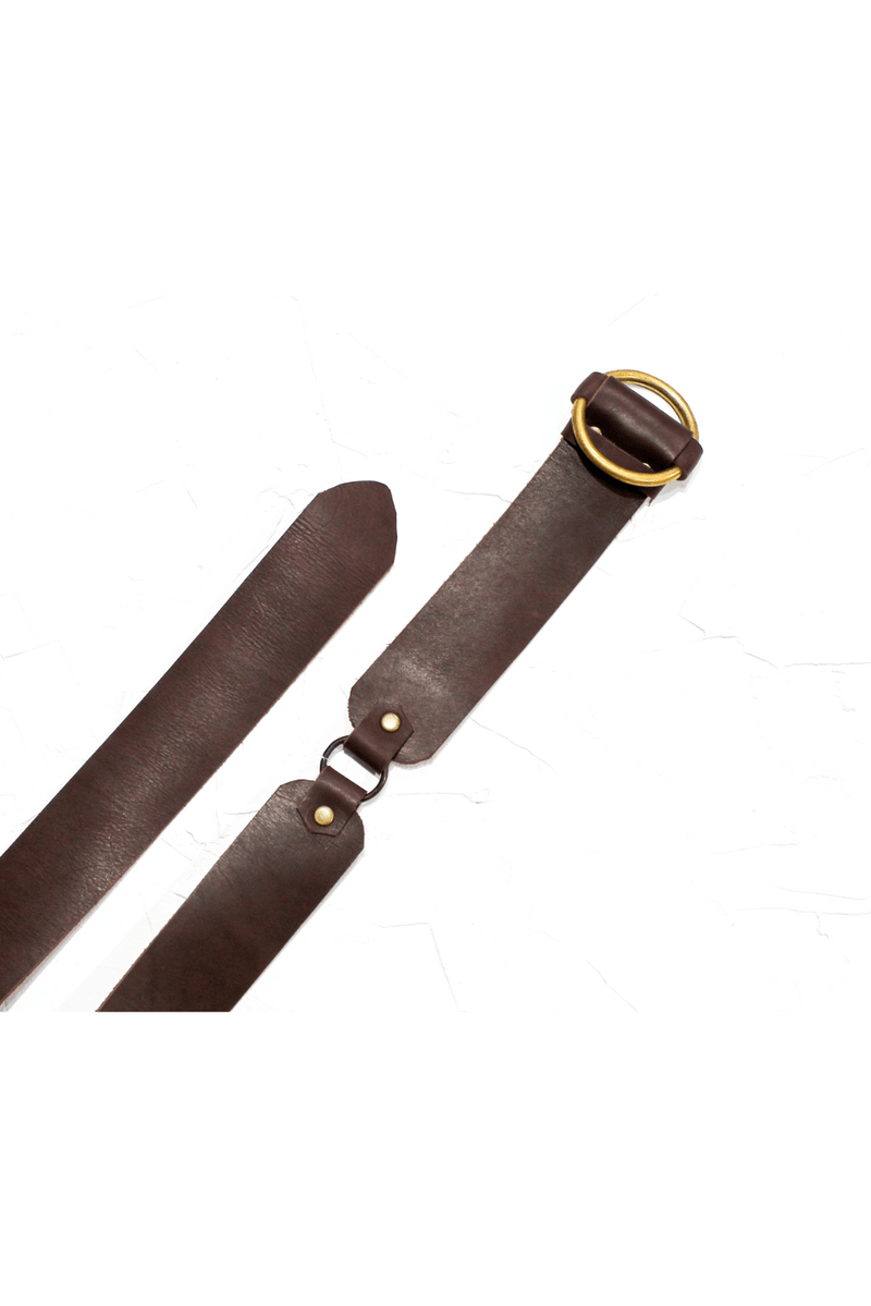 Leather Ring Belt medium - chocolate