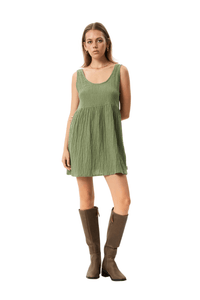 Jesse Mini Dress - Oil Green