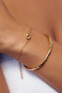 Ruby Heart Bracelet - Red