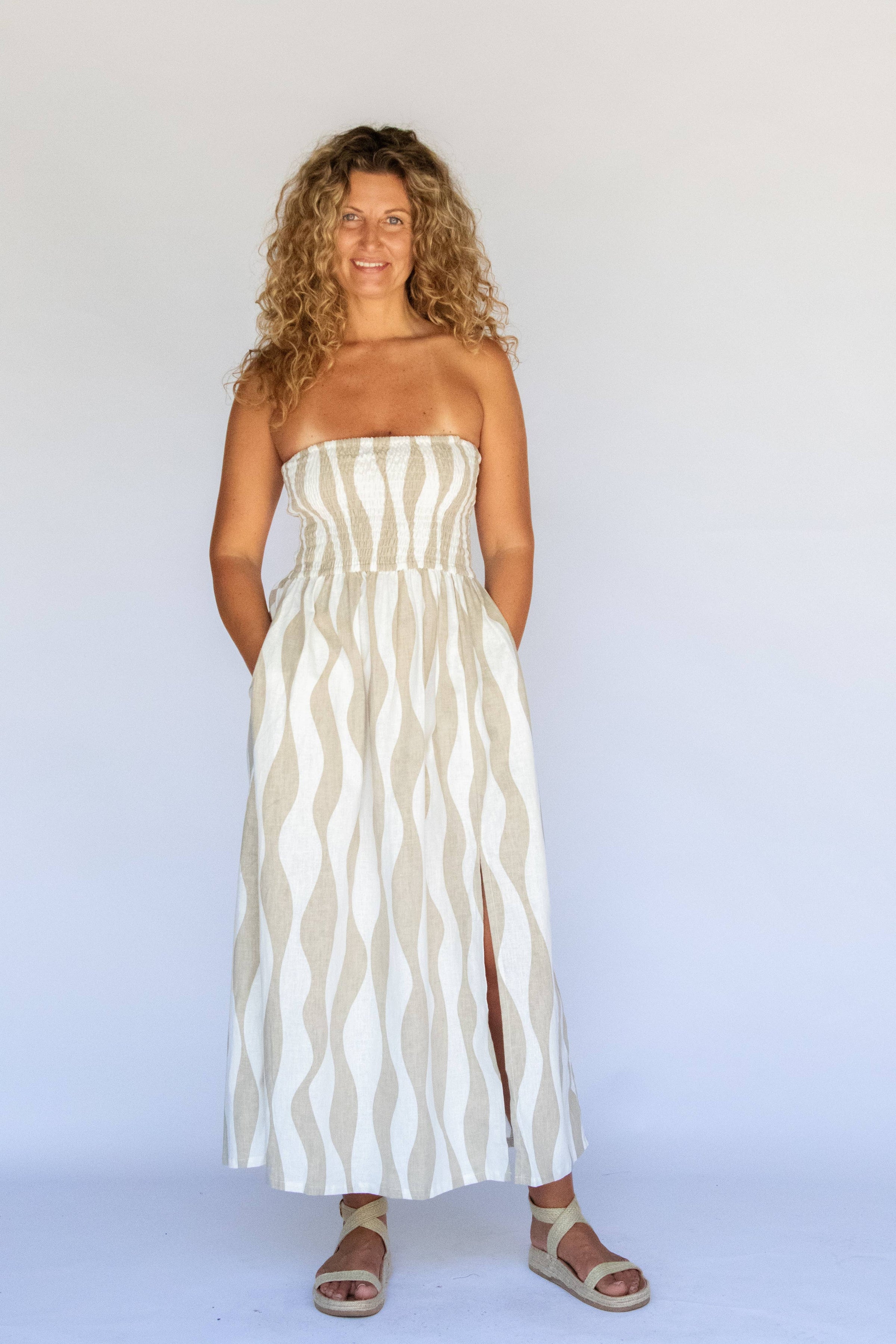 Mikoha Midi Dress - Island Stripe
