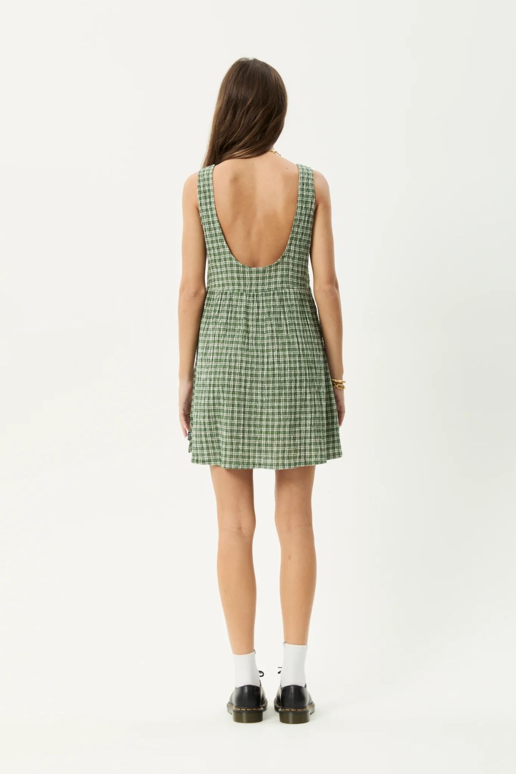 Jesse Mini Dress - green check