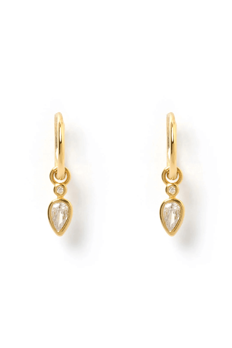 Daisy Gold Earrings - Stone