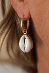 Golden Cowrie Sea Drops with Hoop