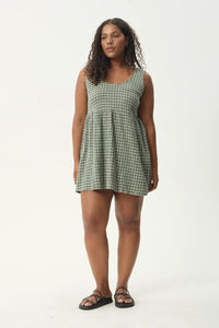 Jesse Mini Dress - green check