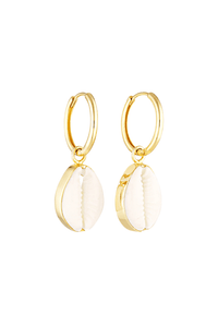 Golden Cowrie Sea Drops with Hoop