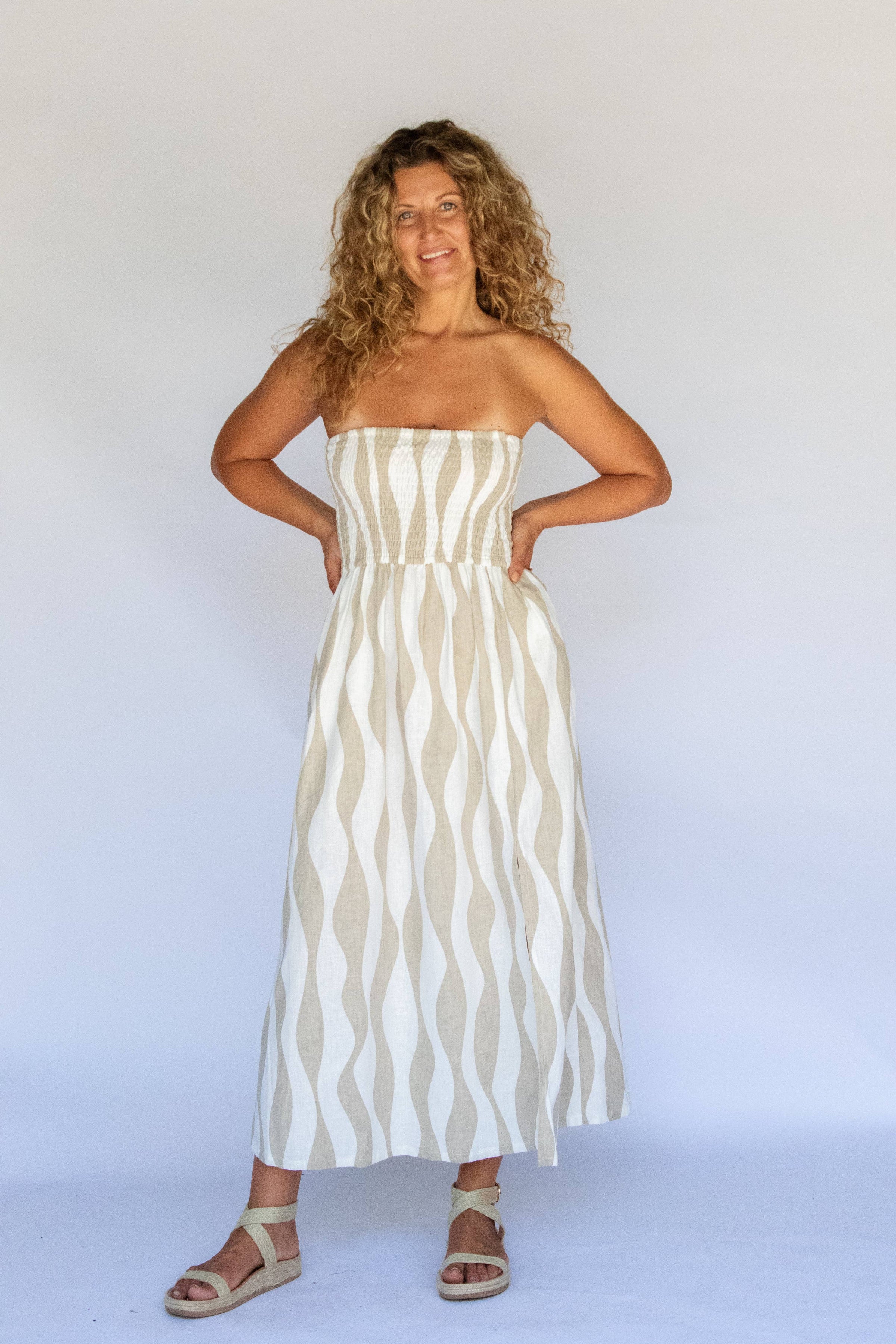 Mikoha Midi Dress - Island Stripe