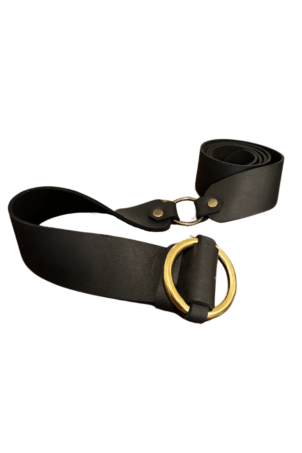 Leather Ring Belt medium - black