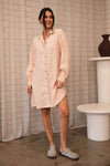 Linen Shift Dress - Blush