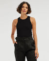 Daria Ribbed Tank - Black