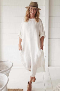 Malle Linen Dress - White