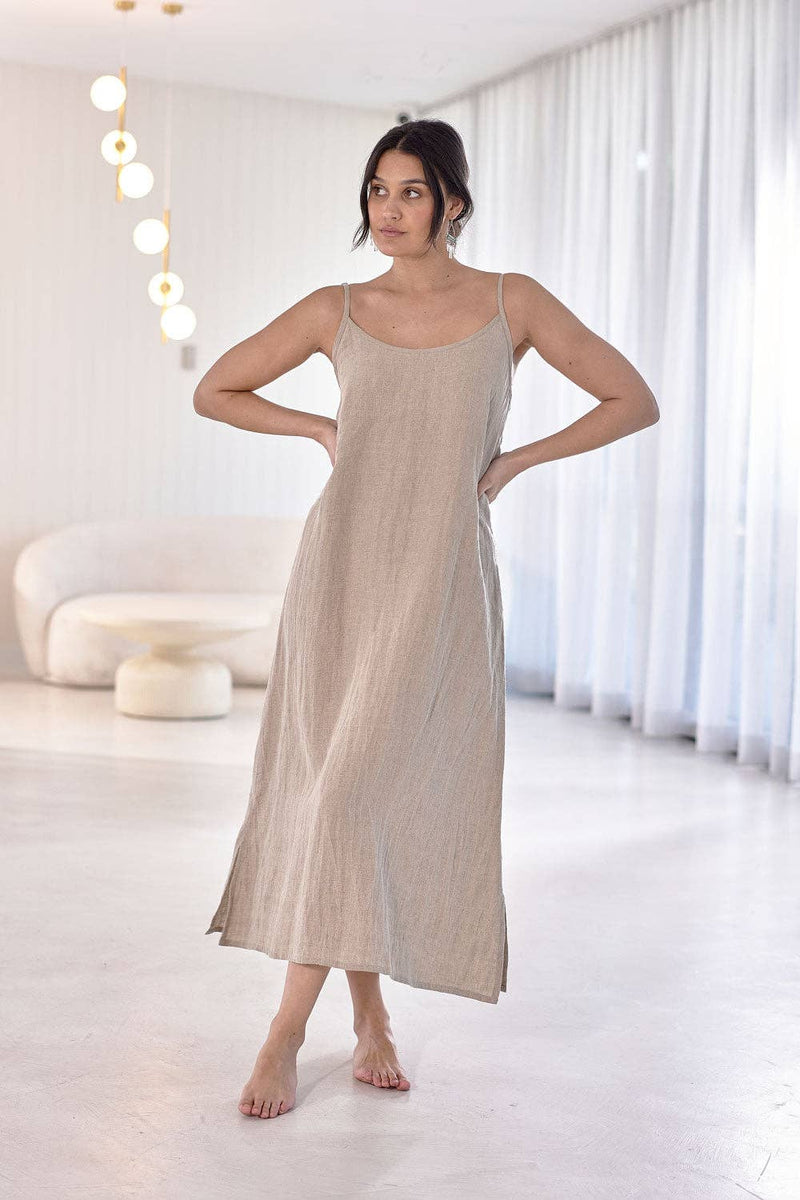 Fundamental Linen Midi - Natural