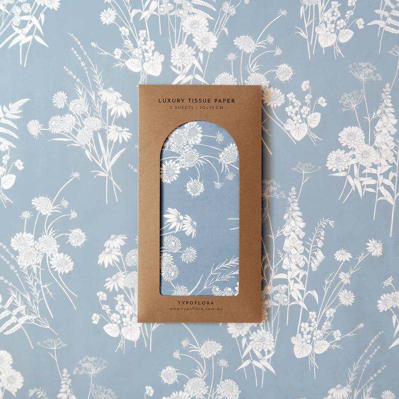 Tissue Paper - Wildflowers in Blue