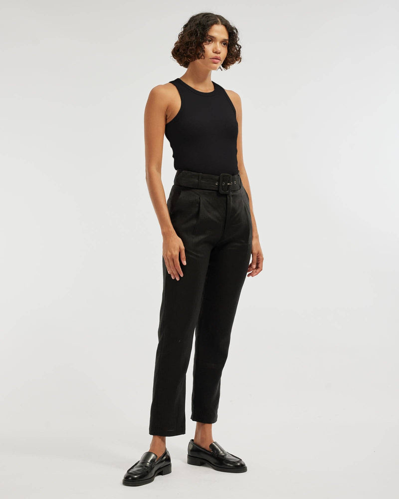 Daria Ribbed Tank - Black