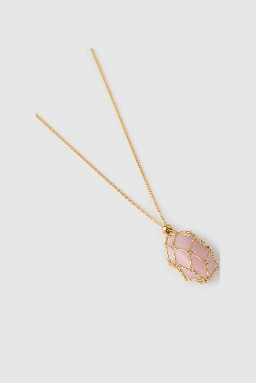 Lotus Necklace - rose quartz