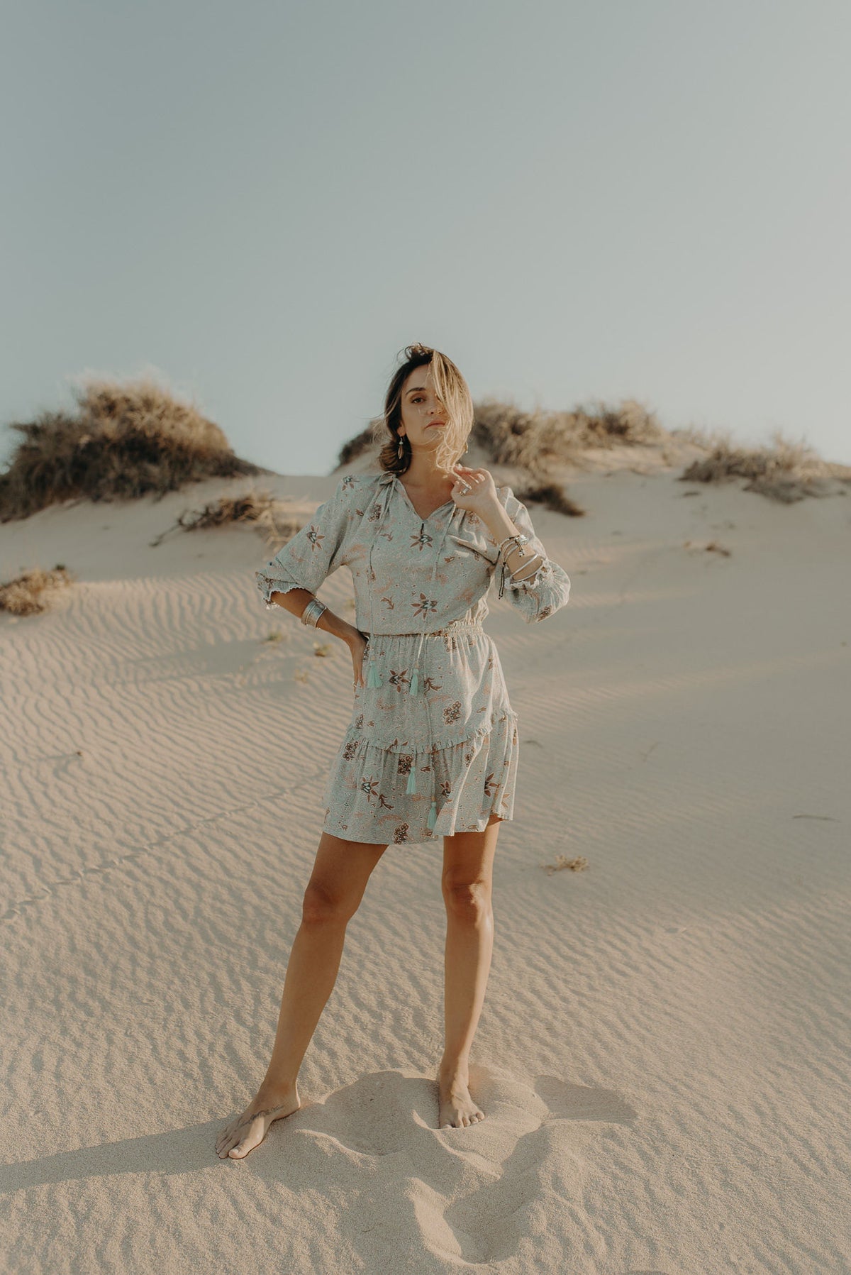 peasant dress mini Time and Tru Women's and Women's Plus Cotton Peasant Mini Dress With Puff Sleeves, Sizes Xs-4x, Size: 1XL, Multicolor
